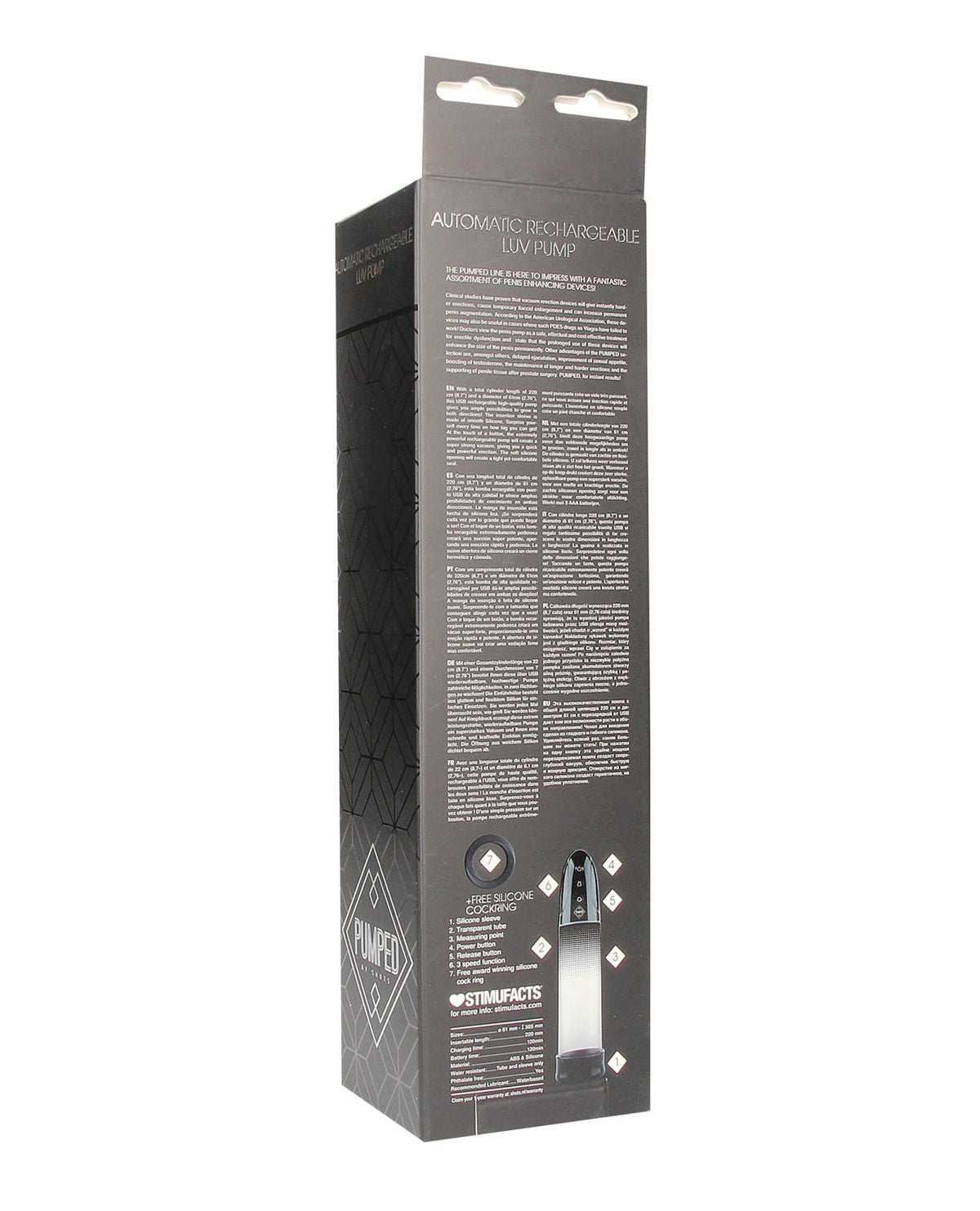 Pumped Shots Pumped Automatic Rechargeable Luv Pump - Black