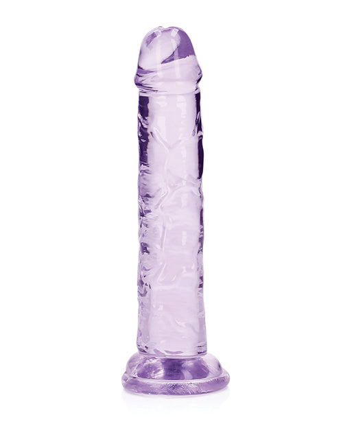 RealRock Shots RealRock Crystal Clear 6" Straight Dildo w/Suction Cup - Purple