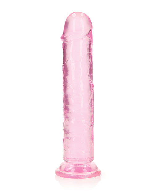 RealRock Shots RealRock Crystal Clear 7" Straight Dildo w/Suction Cup - Pink