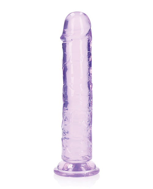 RealRock Shots RealRock Crystal Clear 8" Straight Dildo w/Suction Cup - Purple