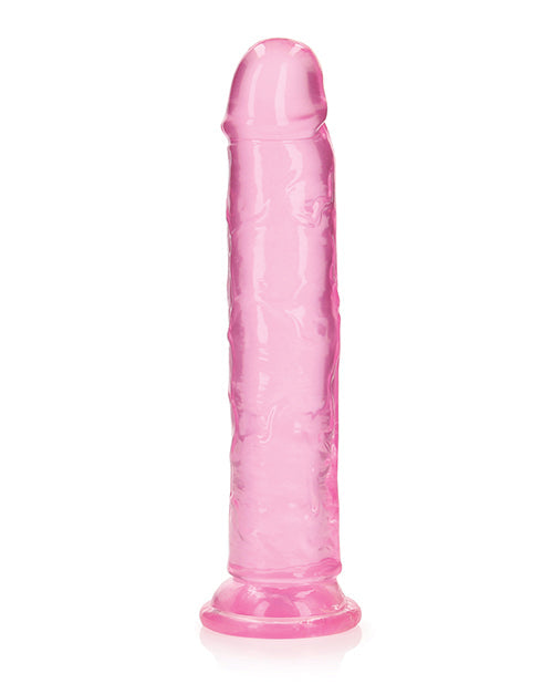 RealRock Shots RealRock Crystal Clear 9" Straight Dildo w/Suction Cup - Pink