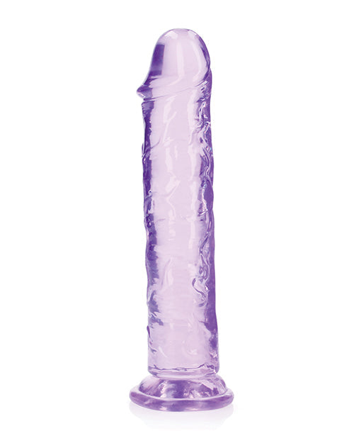 RealRock Shots RealRock Crystal Clear 9" Straight Dildo w/Suction Cup - Purple