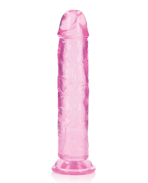 RealRock Shots RealRock Realistic Crystal Clear 10" Straight Dildo - Pink