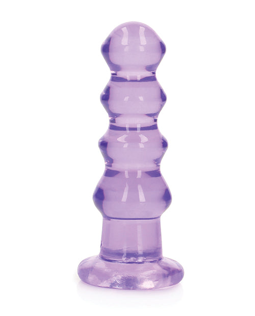 RealRock Shots RealRock Crystal Clear 5.5" Curvy Dildo/Butt Plug - Purple