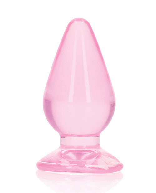RealRock Shots RealRock Crystal Clear 3.5" Anal Plug - Pink