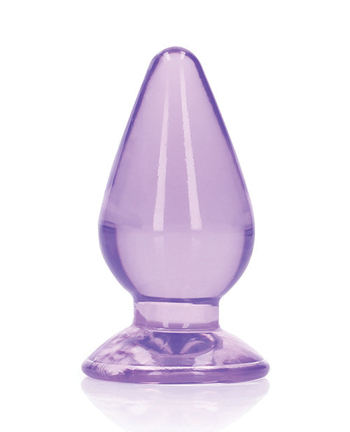 RealRock Shots RealRock Crystal Clear 3.5" Anal Plug - Purple