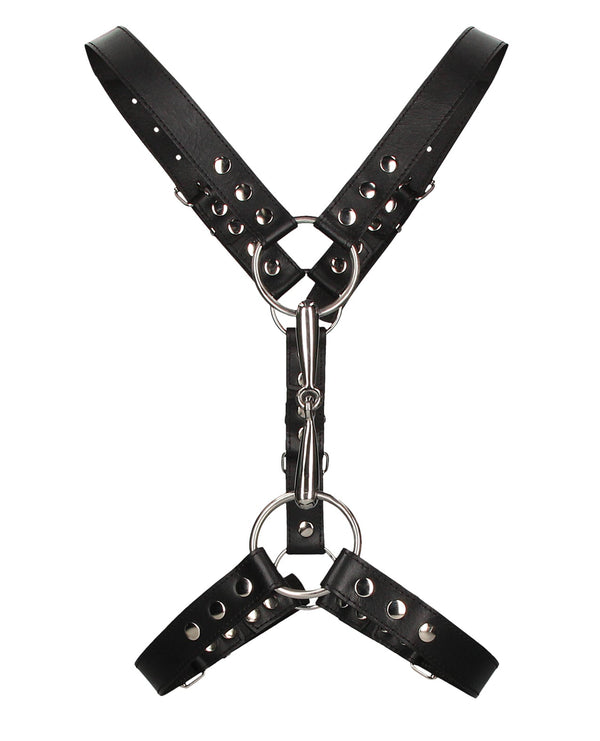 Ouch Uomo Shots Uomo Men's Harness w/Metal Bit - Black