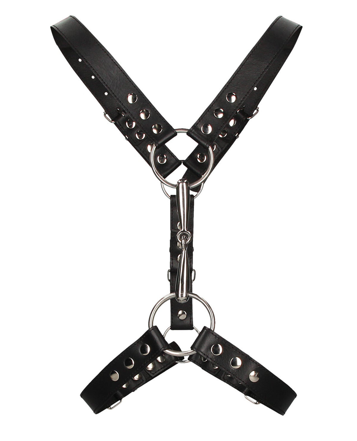Ouch Uomo Shots Uomo Men's Harness w/Metal Bit - Black