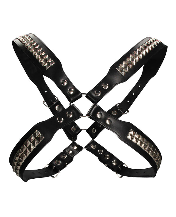 Ouch Uomo Shots Uomo Men's Pyramid Stud Body Harness - Black