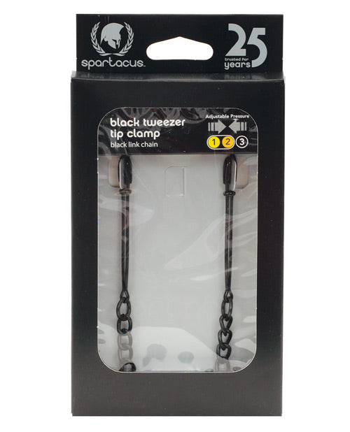 Spartacus Spartacus Adjustable Black Tweezer Nipple Clamps w/Chain