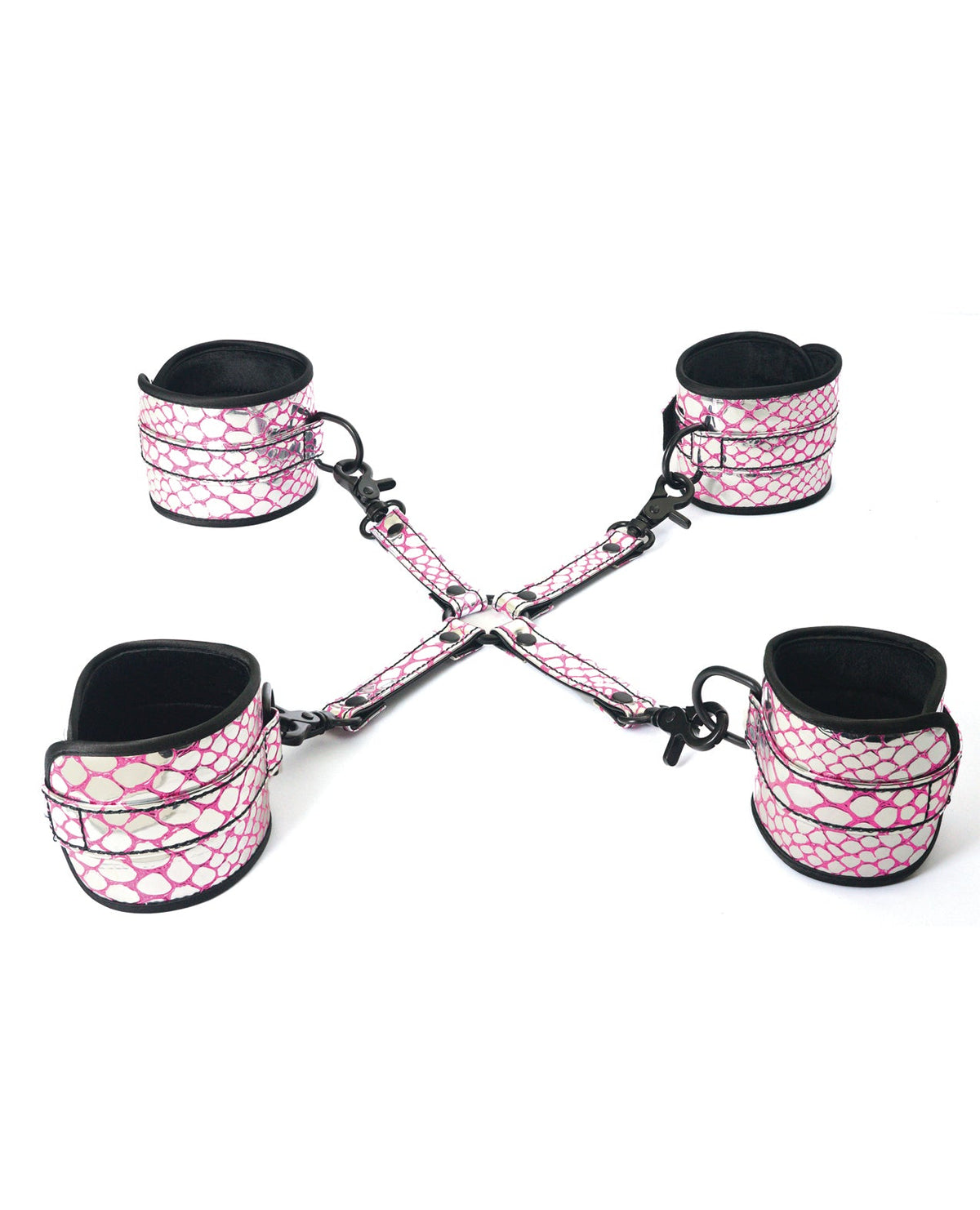Spartacus Spartacus Faux Leather Wrist & Ankle Restraints w/Hog Tie - Pink