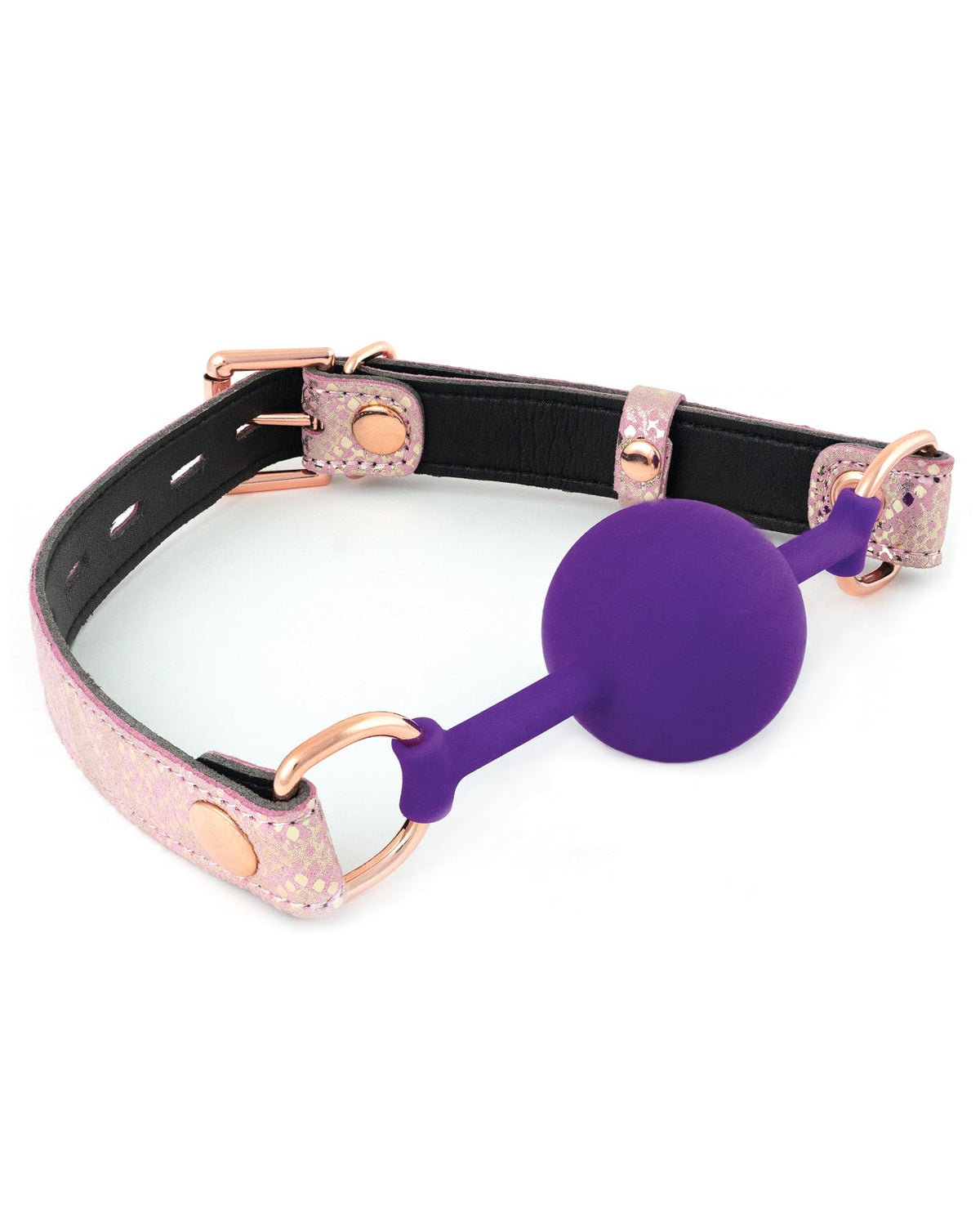 Spartacus Spartacus Silicone Gag w/Leather Lining - Pink Snakeskin Micro Fiber