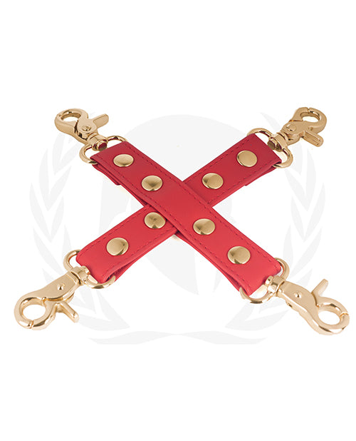 Spartacus Spartacus PU Hog Tie w/Gold Hardware - Red
