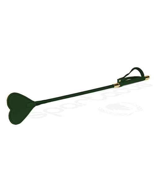 Spartacus Spartacus PU Riding Crop w/Plush Heart Shape Tip - Green