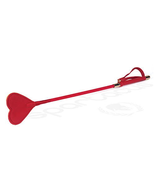 Spartacus Spartacus PU Riding Crop w/Plush Heart Shape Tip - Red