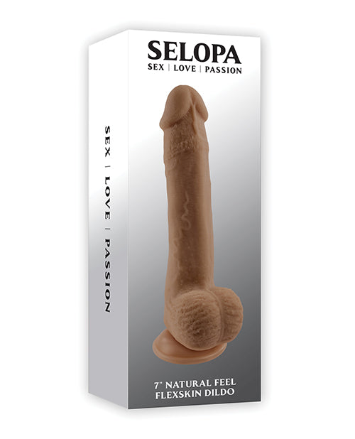 Selopa Selopa Natural Feel 7" Flexskin Dildo - Dark