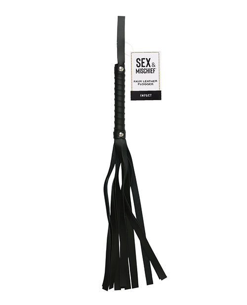 Sex & Mischief Sex & Mischief Faux Leather Flogger - Black