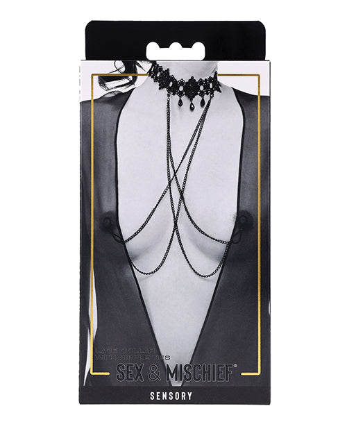 Sex & Mischief Sex & Mischief Lace Collar with Nipple Ties