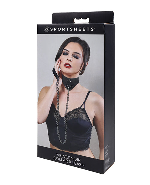 Sportsheets Sportsheets Velvet Noir Collar & Leash - Black