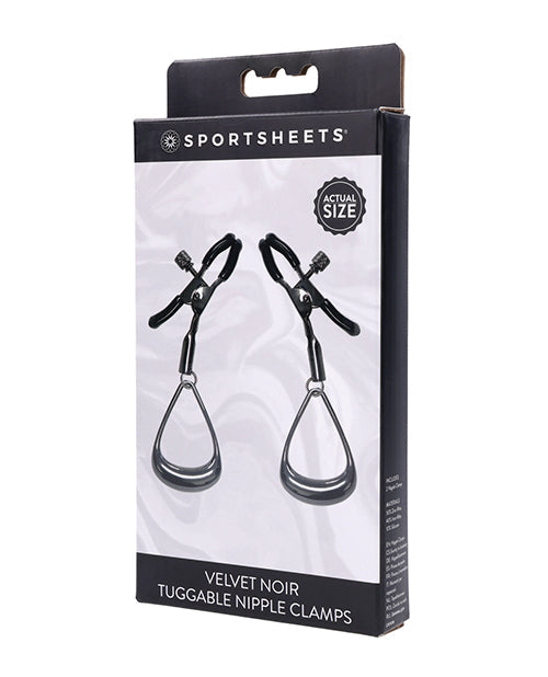Sportsheets Sportsheets Velvet Noir Tuggable Nipple Clamps - Black