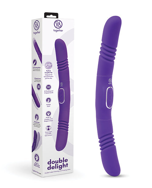 Together Together Double Delight Double-Ended Vibrating & Thrusting Vibrator - Purple
