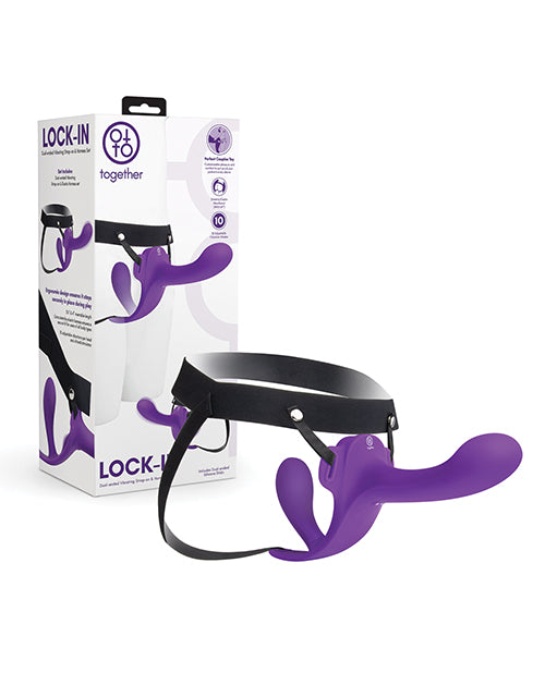 Together Lock-In Dual-Ended Vibrating Strap-On & Harness Set