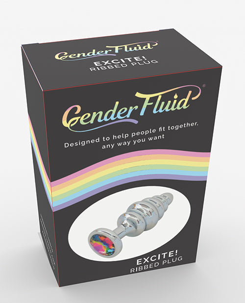 Gender Fluid Gender Fluid Excite! Ribbed Plug - Silver