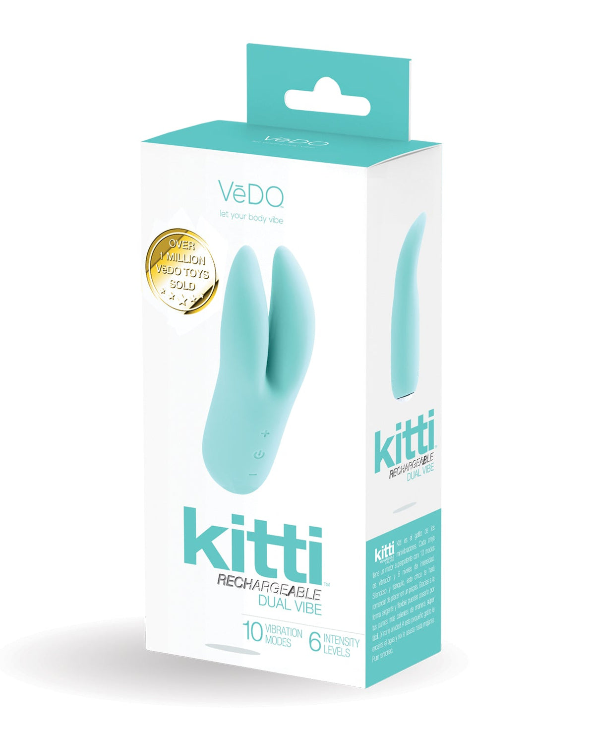 VeDO VeDO Kitti Rechargeable Dual Vibe - Tease Me Turquoise