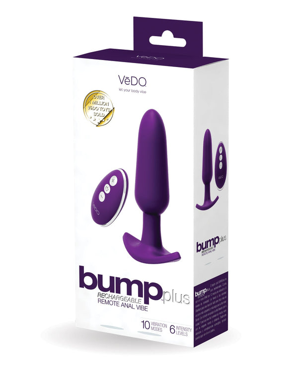 VeDO VeDO Bump Plus Rechargeable Remote Control Anal Vibe - Deep Purple