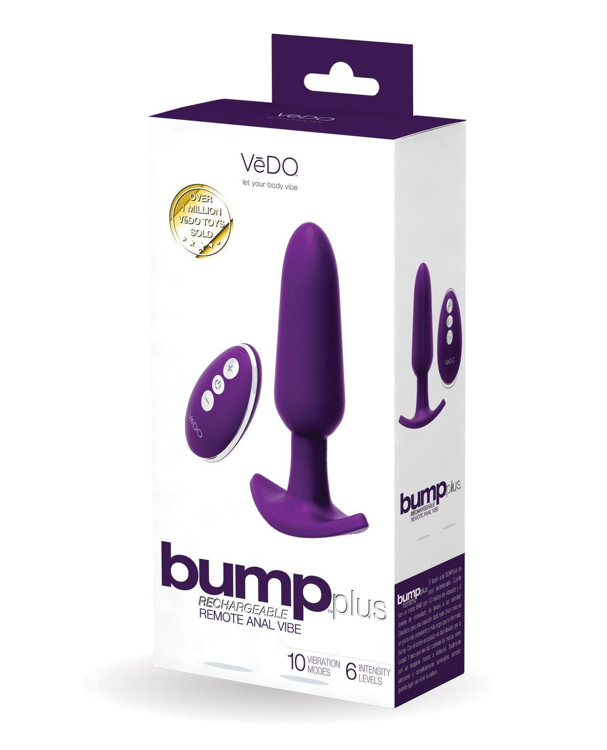VeDO VeDO Bump Plus Rechargeable Remote Control Anal Vibe - Deep Purple