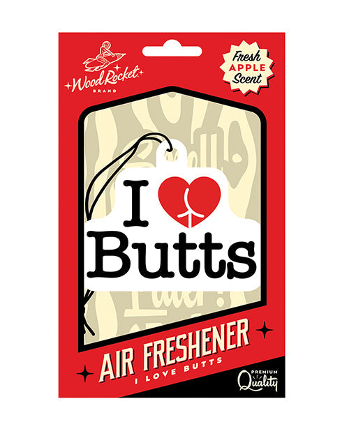 Wood Rocket Wood Rocket I Love Butts Air Freshener - Apple