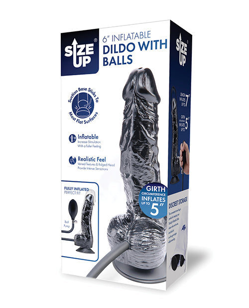 Size Up Size Up 6 Inch Inflatable Dildo w/Balls