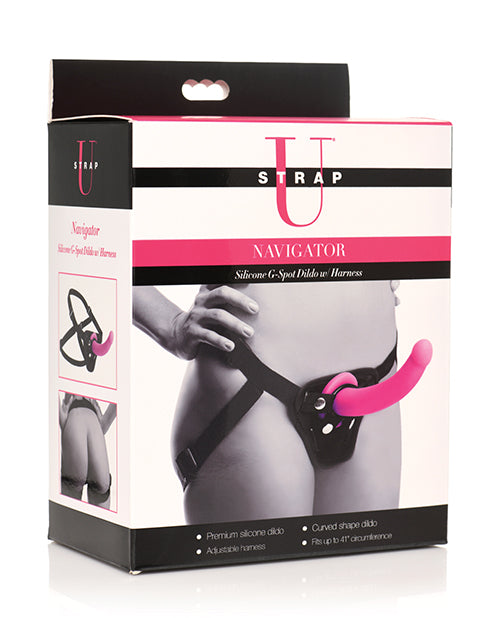 Strap U Strap U Navigator Silicone G Spot Dildo w/Harness