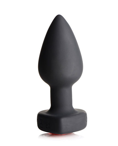 BootySparks Booty Sparks 28X Silicone Vibrating Red Heart Anal Plug w/Remote - Small