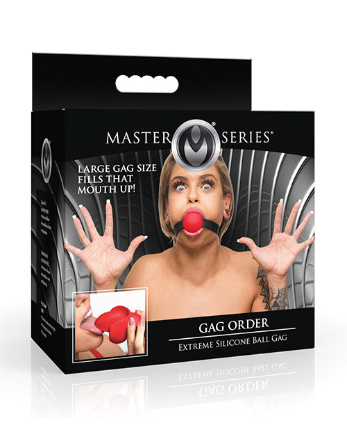 Master Series Master Series Gag Order Extreme Silicone Ball Gage - Red/Black
