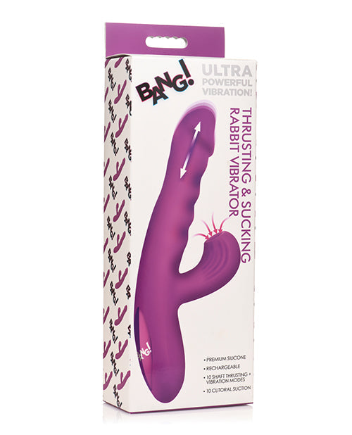Bang! Bang! Thrusting & Sucking Rabbit Vibrator - Purple