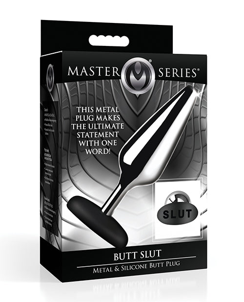 Master Series Master Series Butt Slut Metal & Silicone Butt Plug - Metal/Black