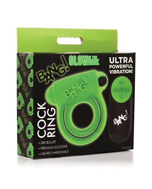 Bang! Bang! Glow in the Dark 28X Remote Controlled Cock Ring