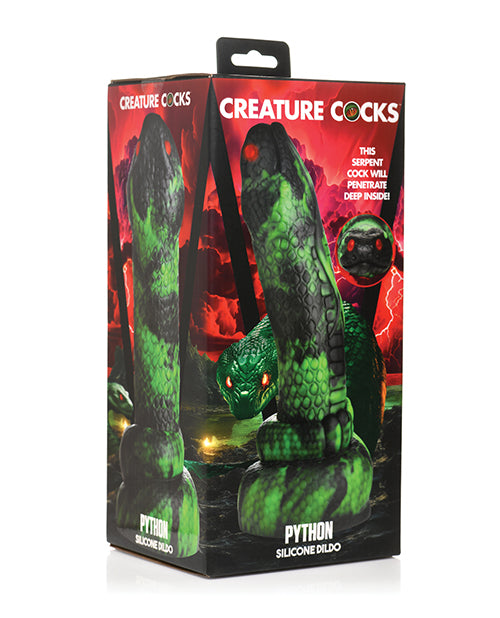 Creature Cocks Creature Cocks Python Silicone Dildo - Black/Green