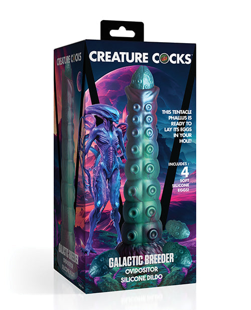Creature Cocks Creature Cocks Galactic Breeder Ovipositor Silicone Dildo w/Eggs - Multi Color