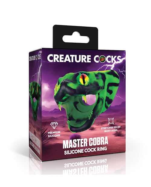 Creature Cocks Creature Cocks Master Cobra Silicone Cock Ring - Green
