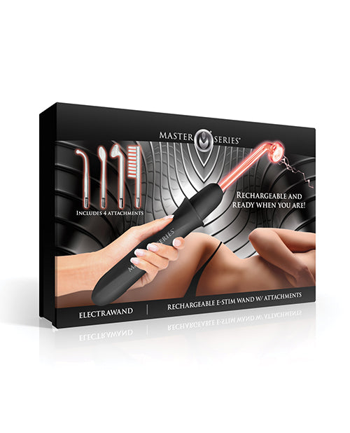 Master Series Elektrawand Rechargeable Violet Wand w/Attachments - Black