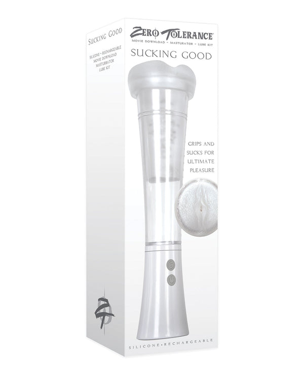 Zero Tolerance Zero Tolerance Sucking Good Rechargeable Vibrating Pump - White/Clear