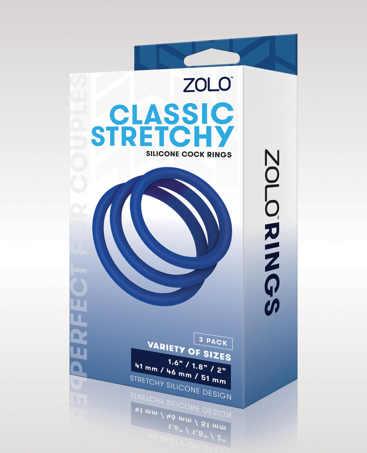 ZOLO ZOLO Stretchy Silicone Cock Rings - Blue