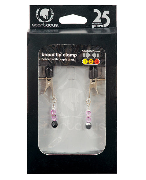 Spartacus Spartacus Adjustable Broad Tip Nipple Clamps w/Purple Beads