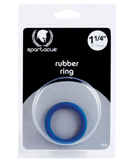 Spartacus Spartacus 1.25" Rubber Cock Ring - Blue