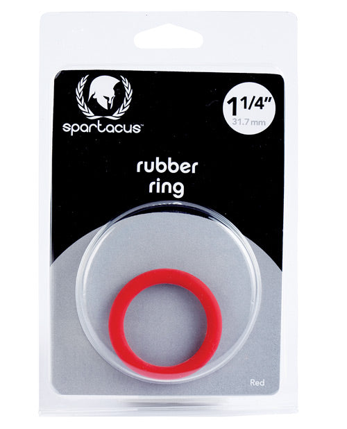 Spartacus Spartacus 1.25" Rubber Cock Ring - Red