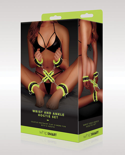 WhipSmart WhipSmart Glow in the Dark Wrist & Ankle Hogtie Set - Green
