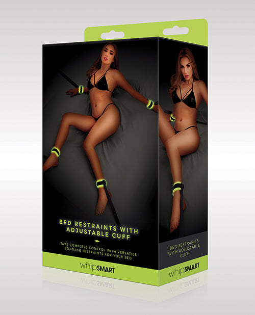 WhipSmart WhipSmart Glow in the Dark Bed Restraints w/Adjustable Cuffs - Green