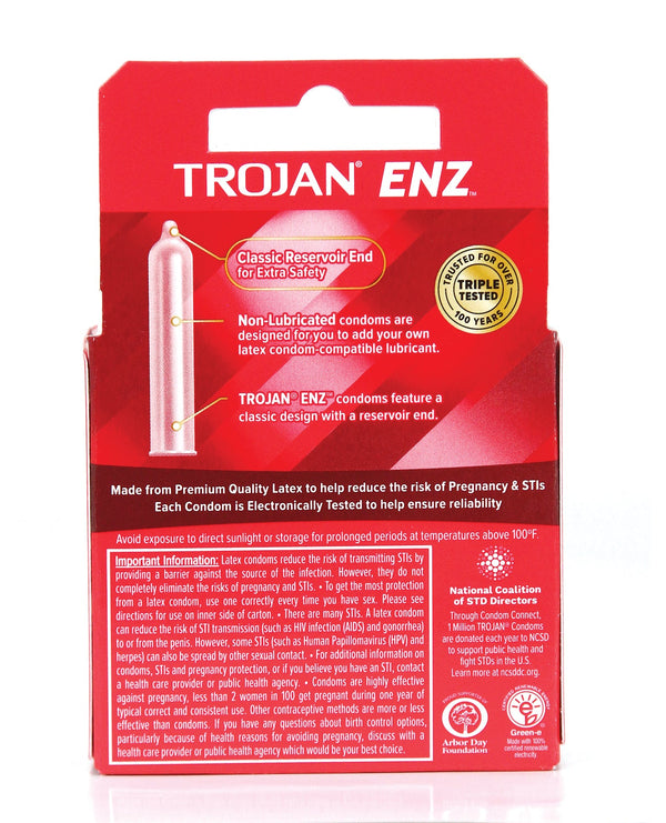 Trojan Trojan Enz Non-Lubricated - Box of 3